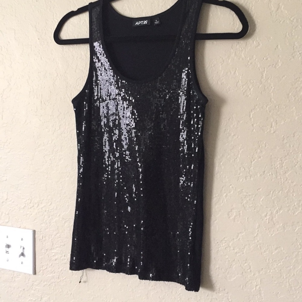 Apt. 9 black sequin tank top